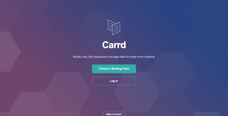 Carrd homepage: simple, free, fully responsive one-page sites