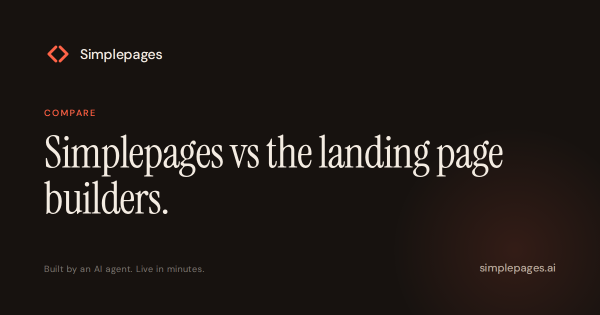 Compare landing page builders (2026): SimplePages vs alternatives