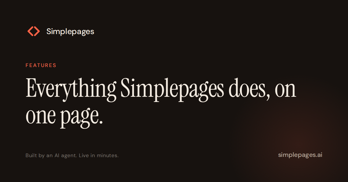 Features: everything SimplePages does